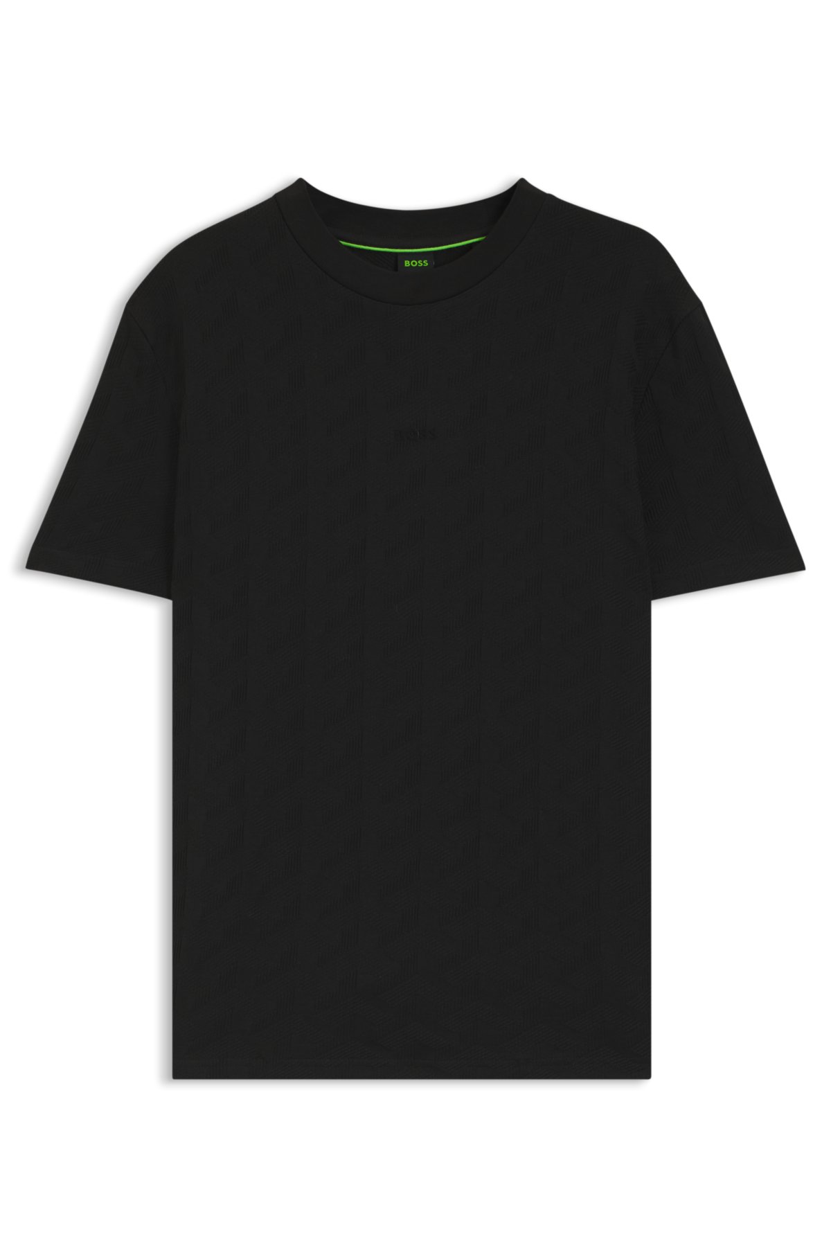 Camiseta de malha de algodão com estampa jacquard