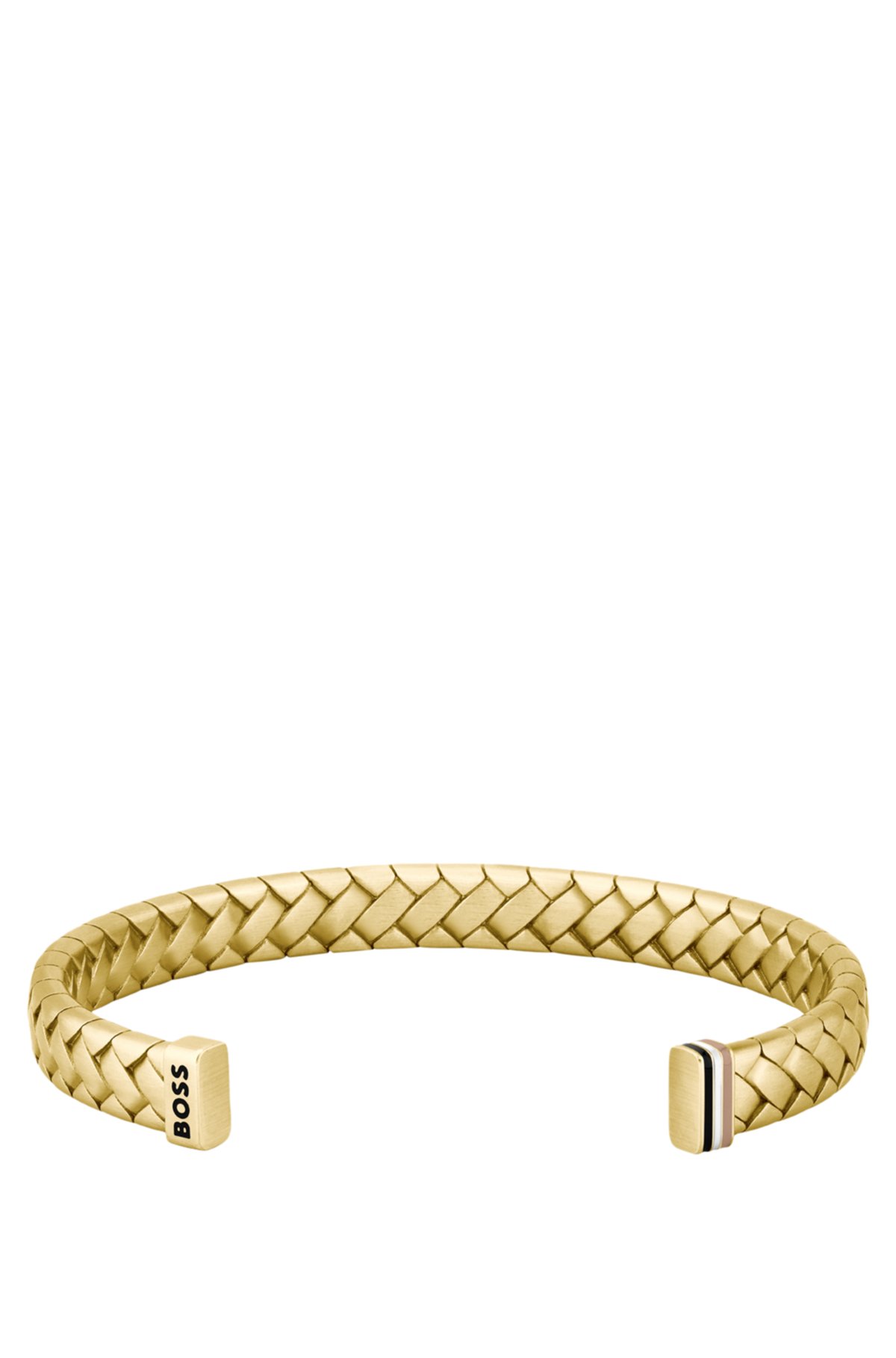 Pulseira dourada com padrão em losango