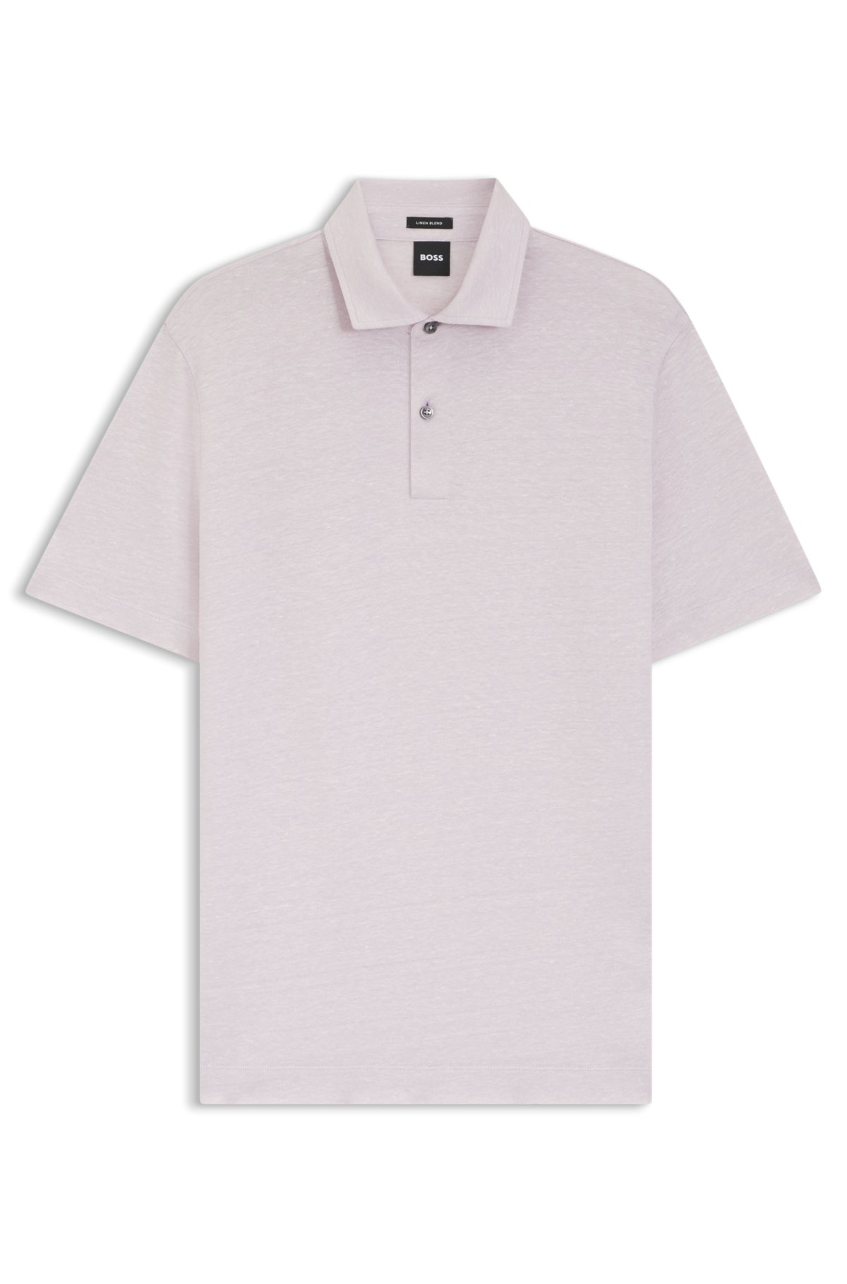 Camiseta polo regular em algodão e linho