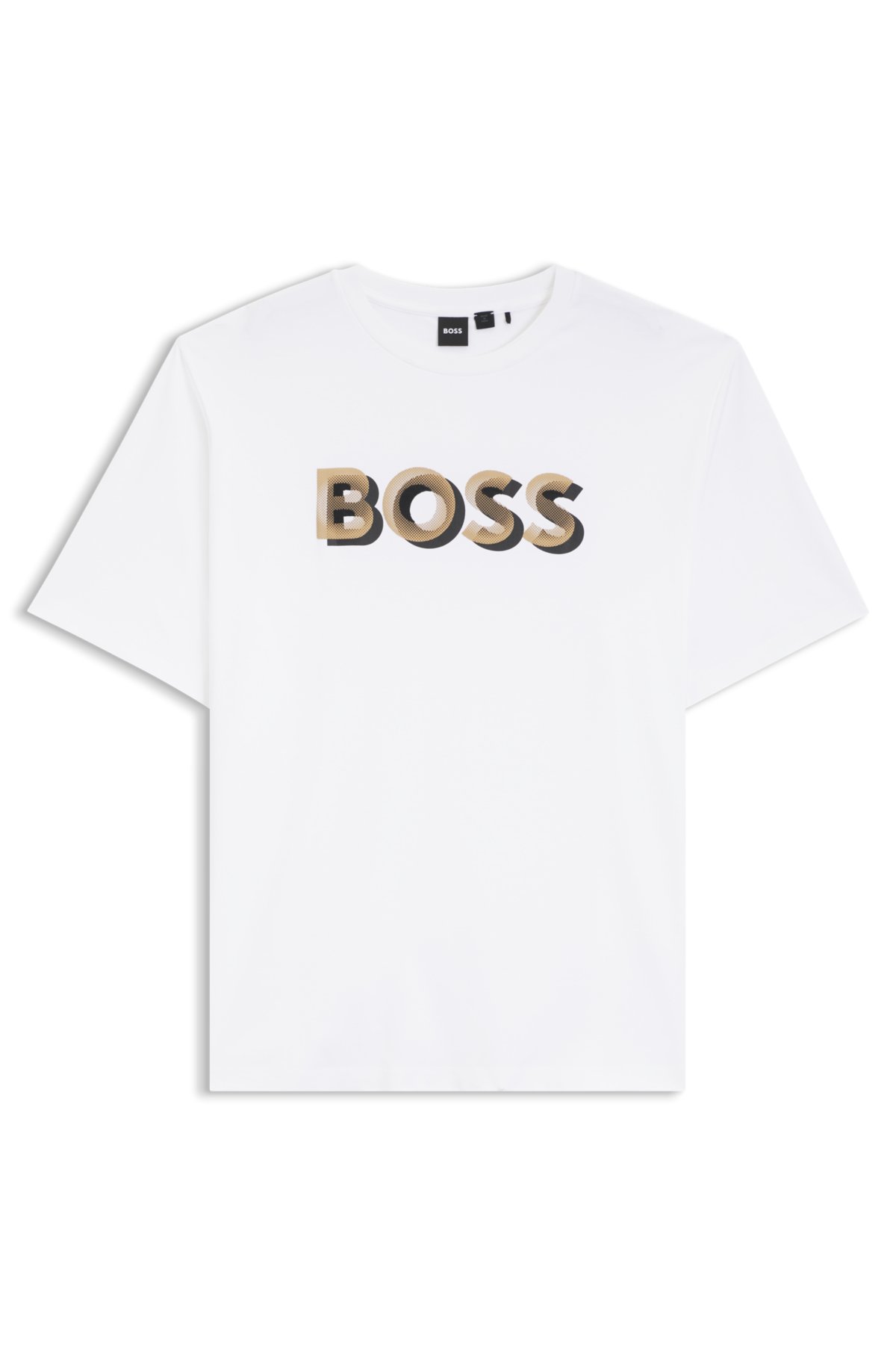 Camiseta de algodão mercerizado com arte em logotipo Camiseta de algodão mercerizado com arte em logotipo