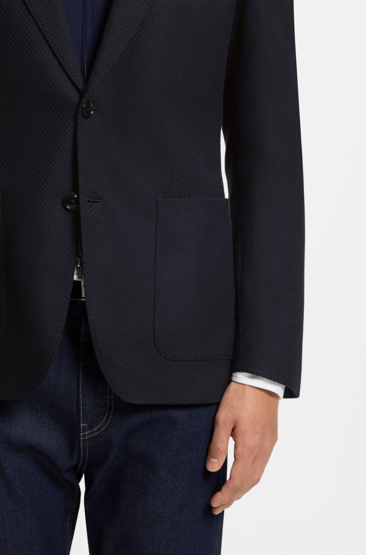 Jaqueta slim com colete integrado