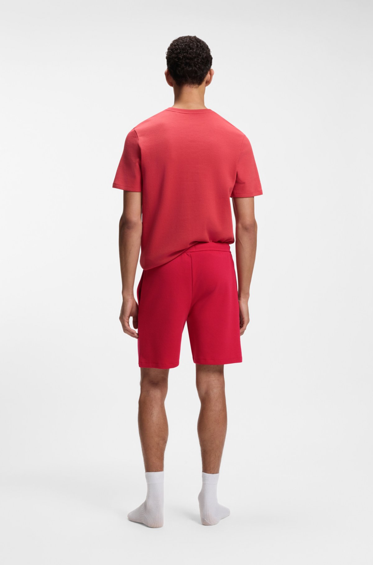 Bermudas de pijama em algodão com bordado do logotipo