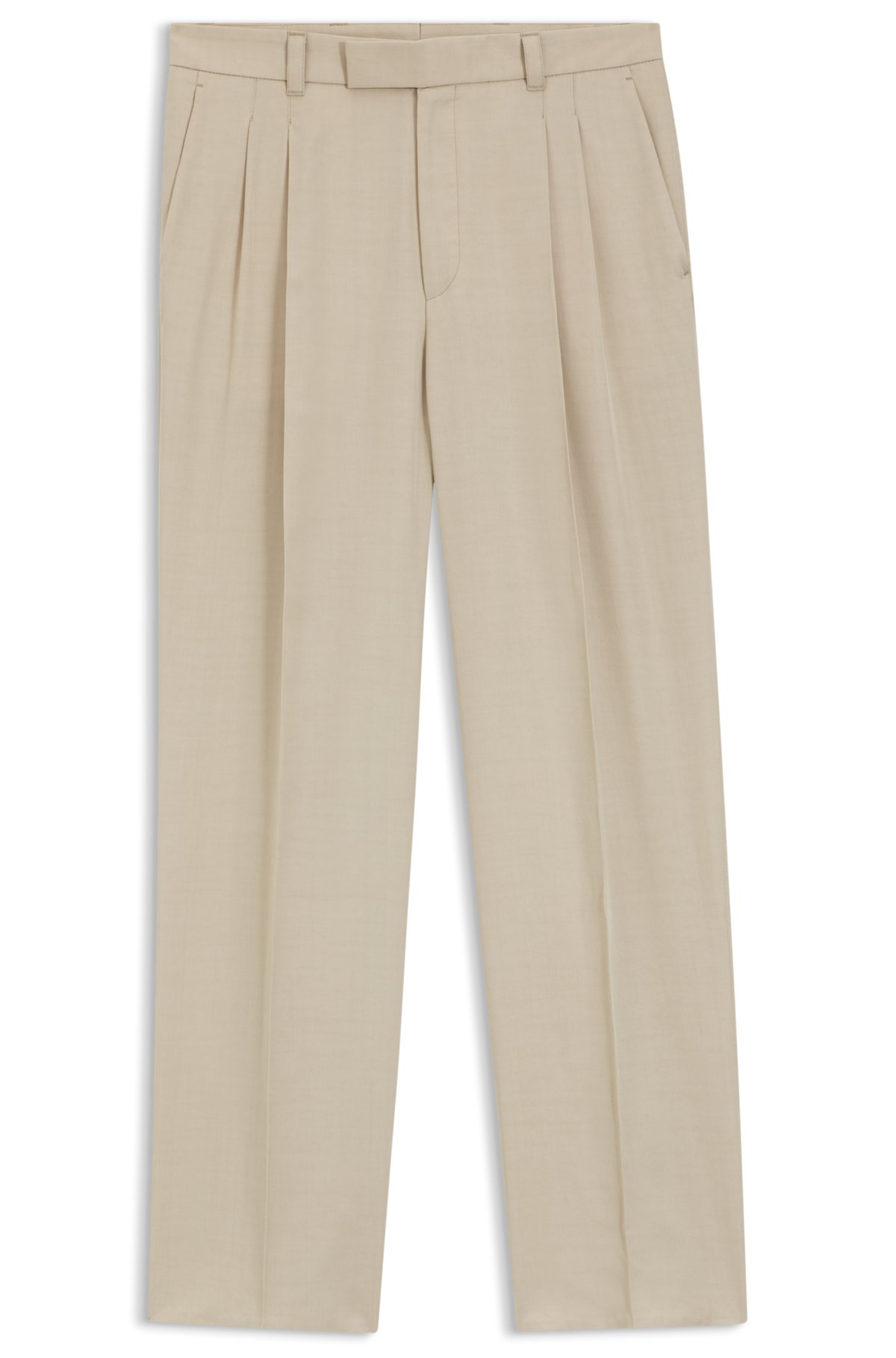 Calças oversized em tecido twill