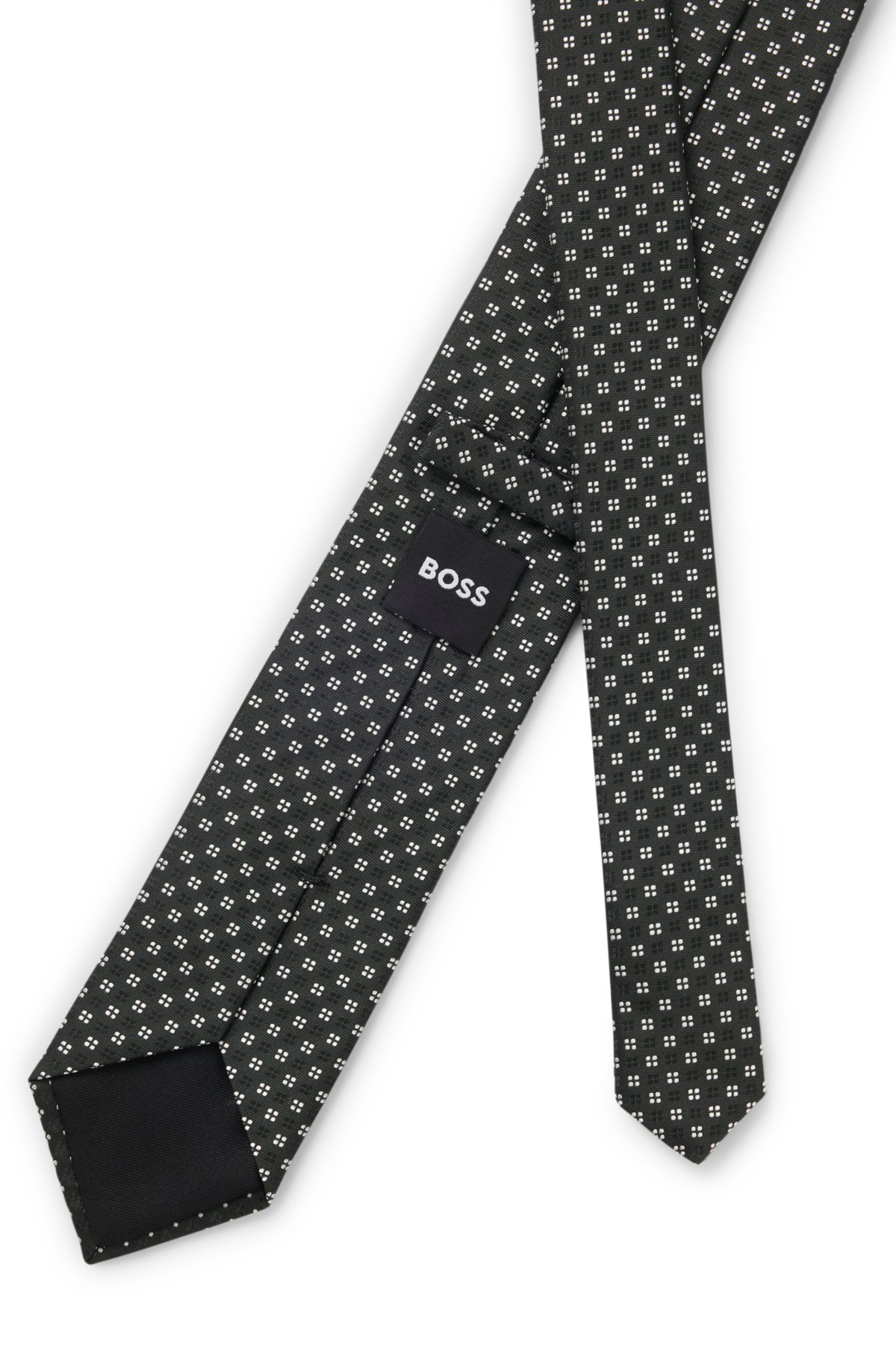 Gravata com padrão jacquard em mistura de seda
