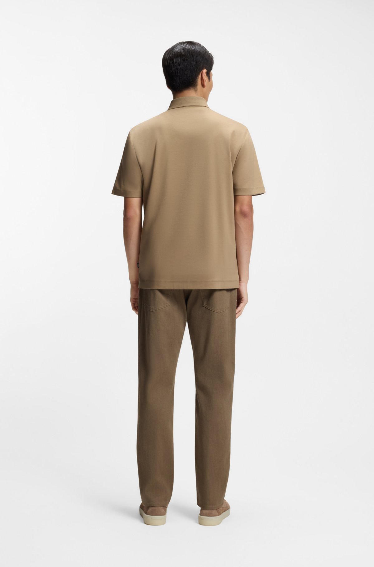 Camiseta polo de algodão mercerizado com monograma Double B