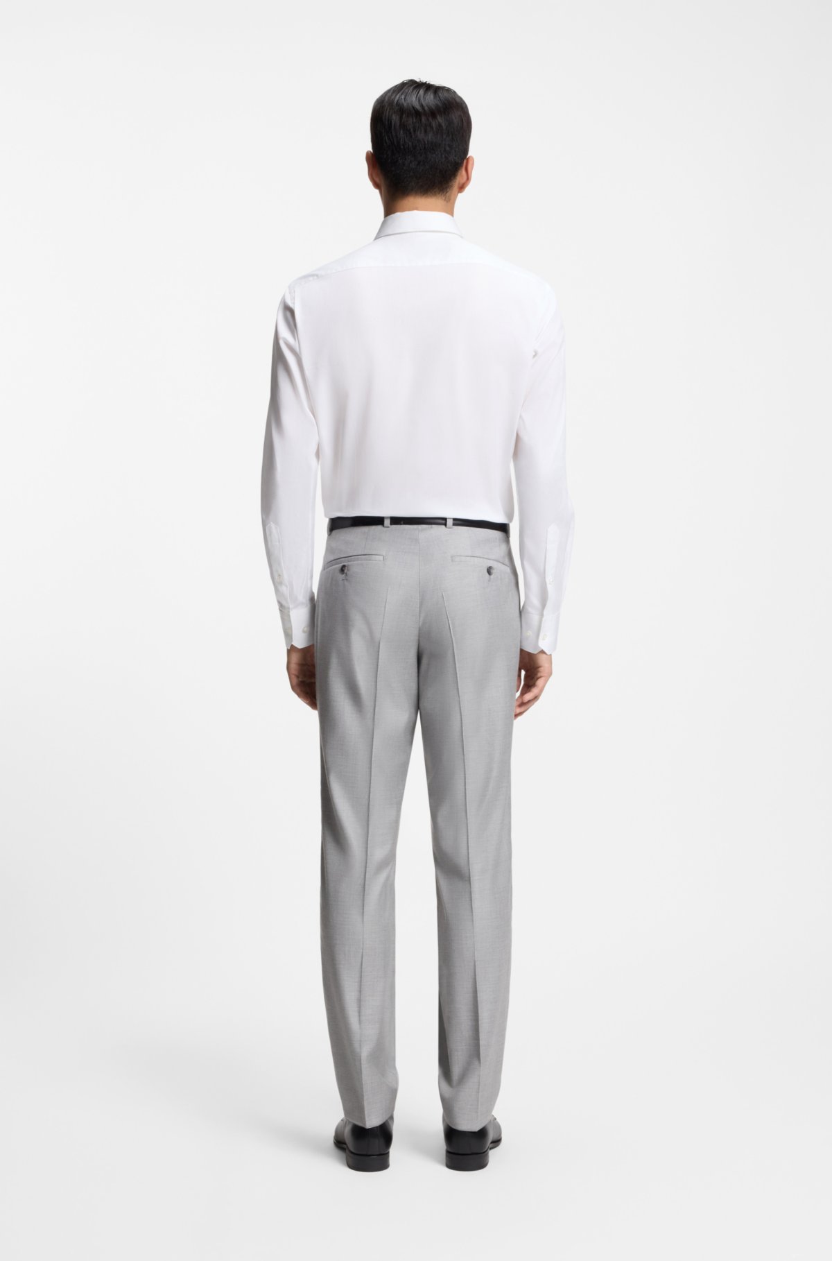 Camisa com corte regular em algodão com monograma italiano