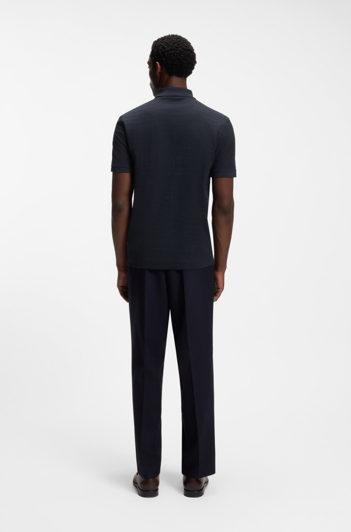 Camisola masculina de malha geométrica em algodão