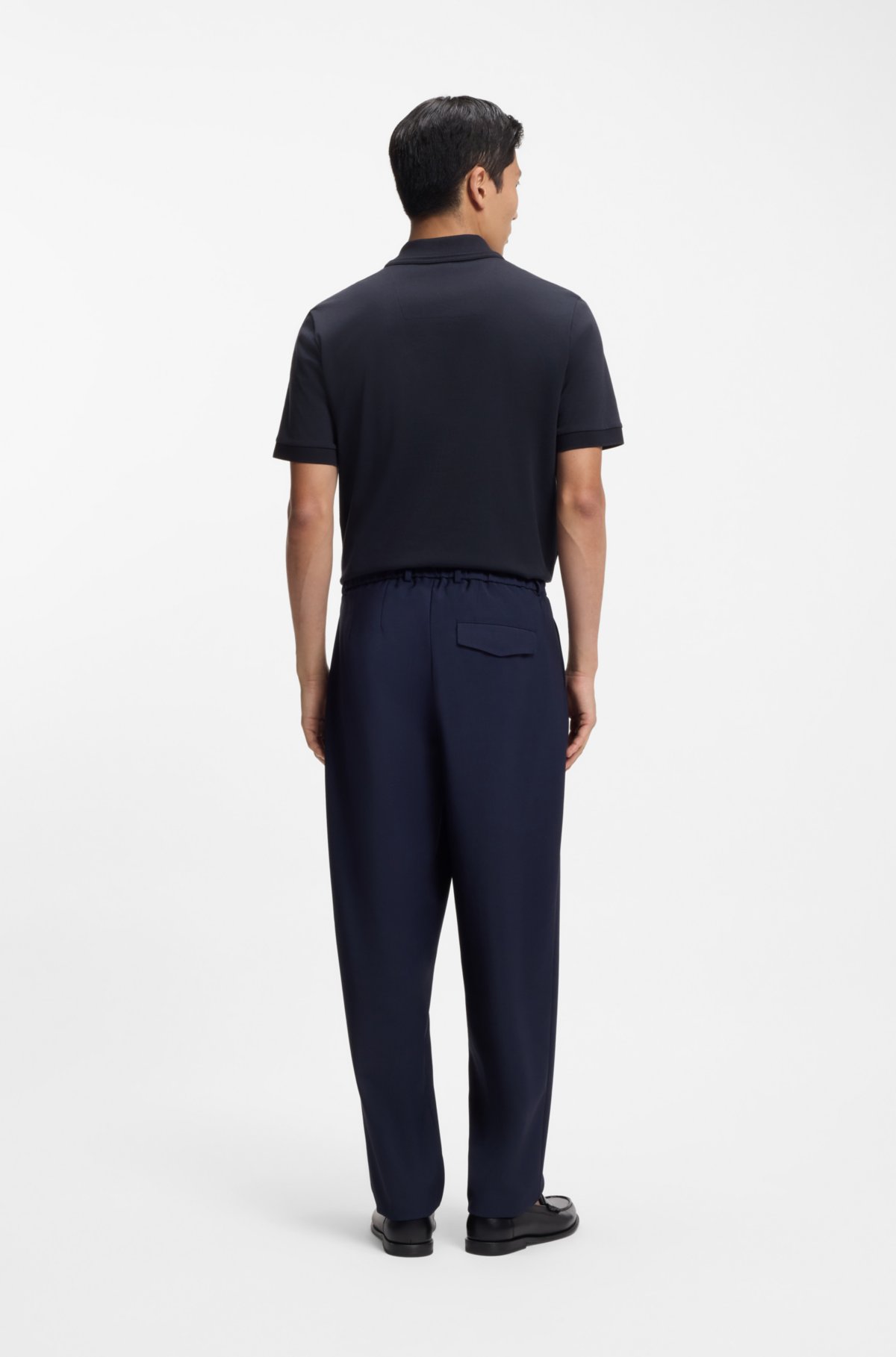Camisa polo com monograma no punho em uma mistura de algodão