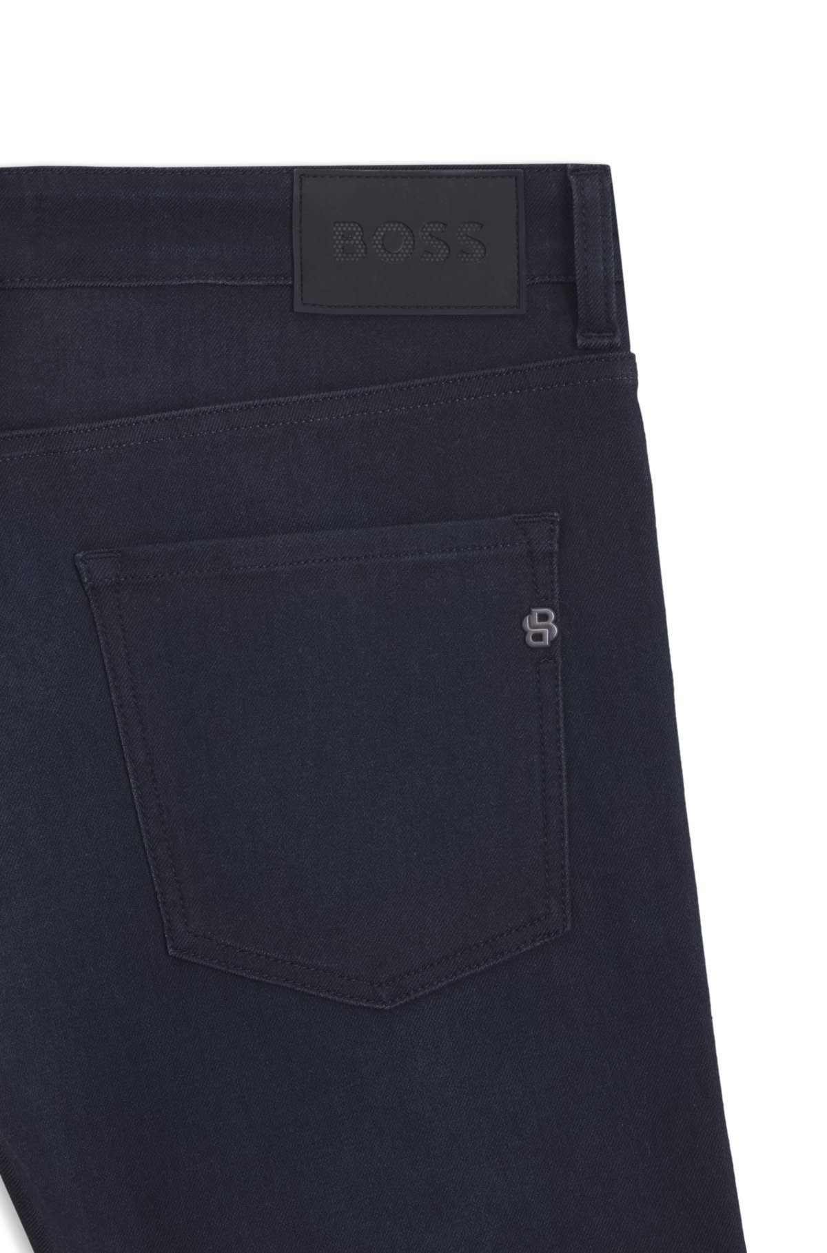 Calças jeans slim-fit azul Delaware em denim tricotado