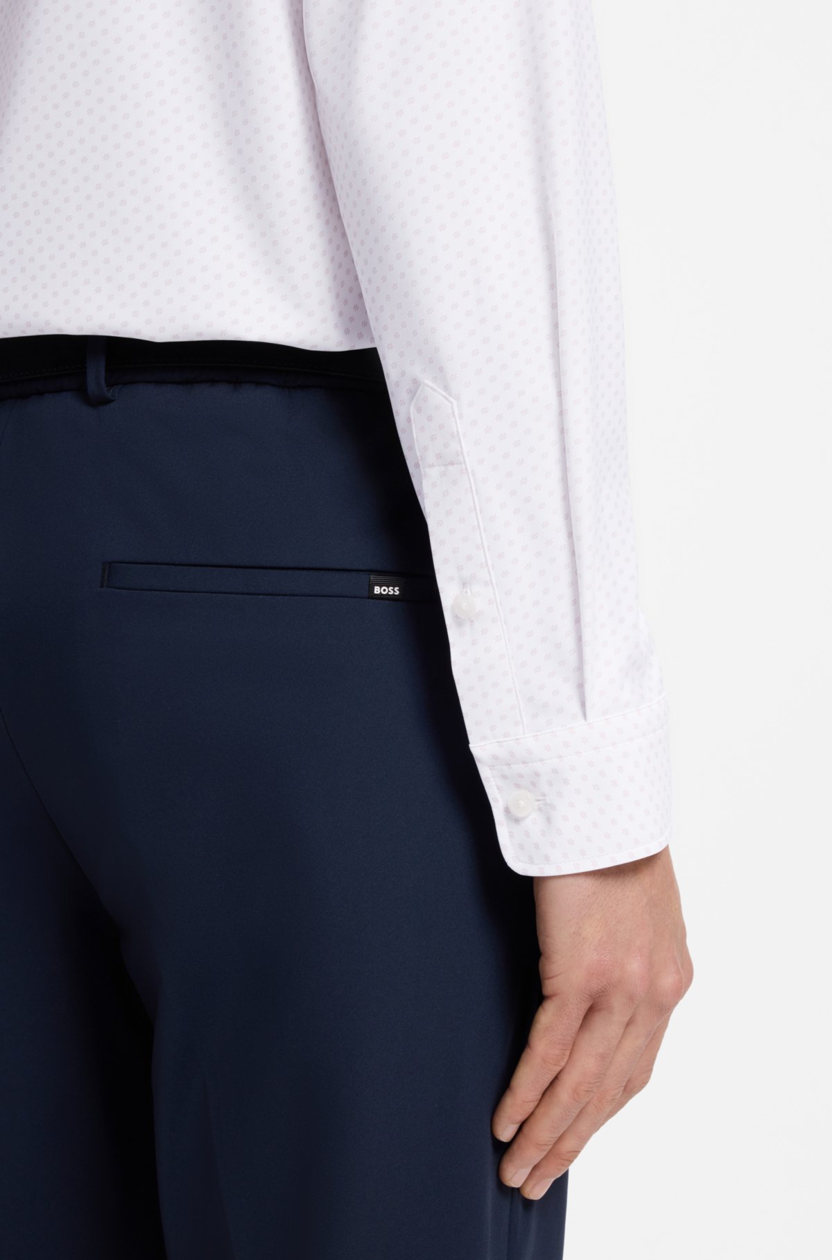 Camisa regular de malha com elastano e estampa