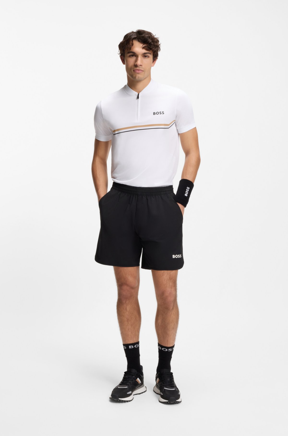 Camiseta polo com mapeamento corporal sem costuras