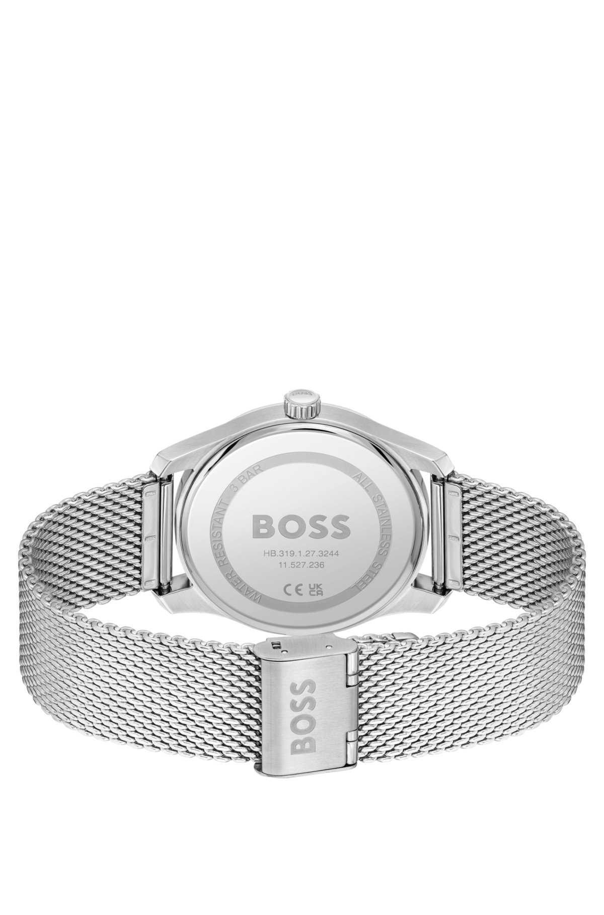 Relógio com pulseira em malha PRINCIPLE com mostrador azul estampado