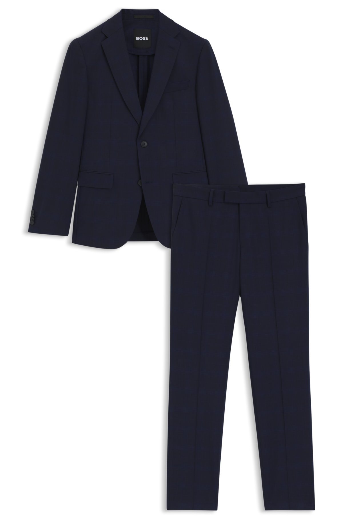 Terno slim-fit listrado em lã com elastano