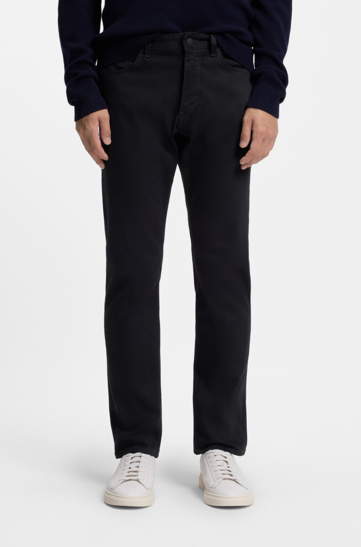 Calças slim-fit Delaware em tecido twill resistente ao desbotamento