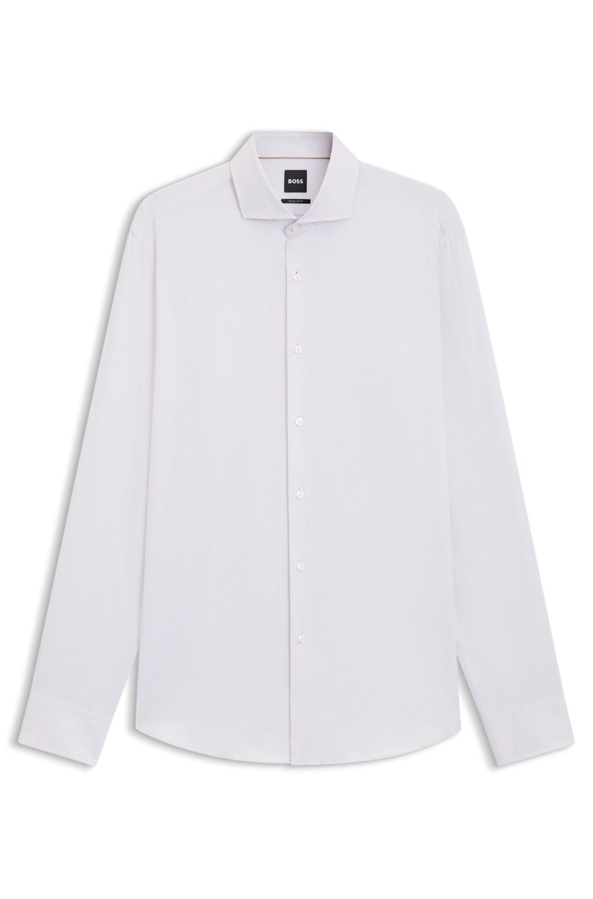 Camisa com corte regular em algodão italiano estruturado