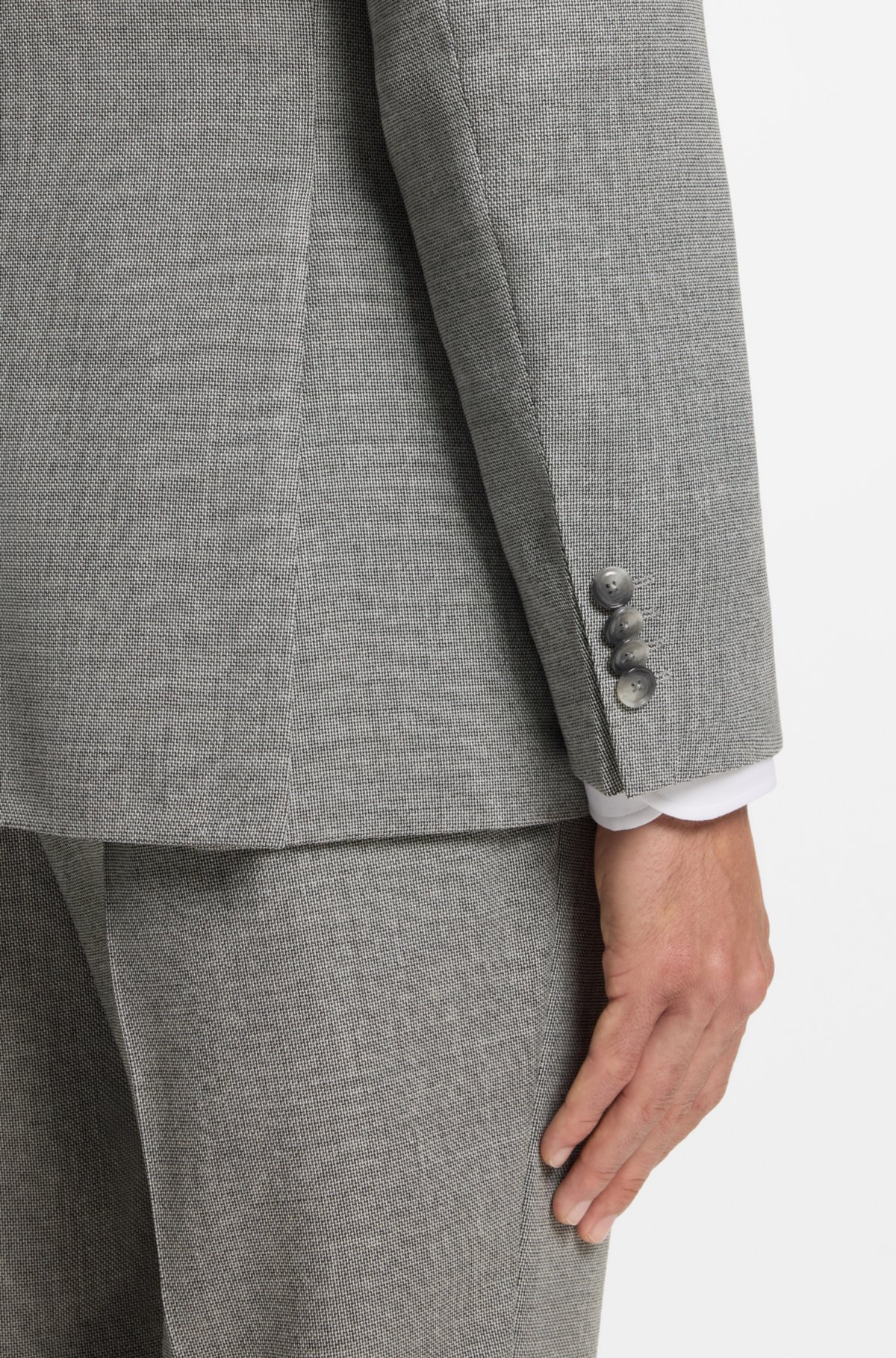Jaqueta slim-fit com estampa em lã elástica