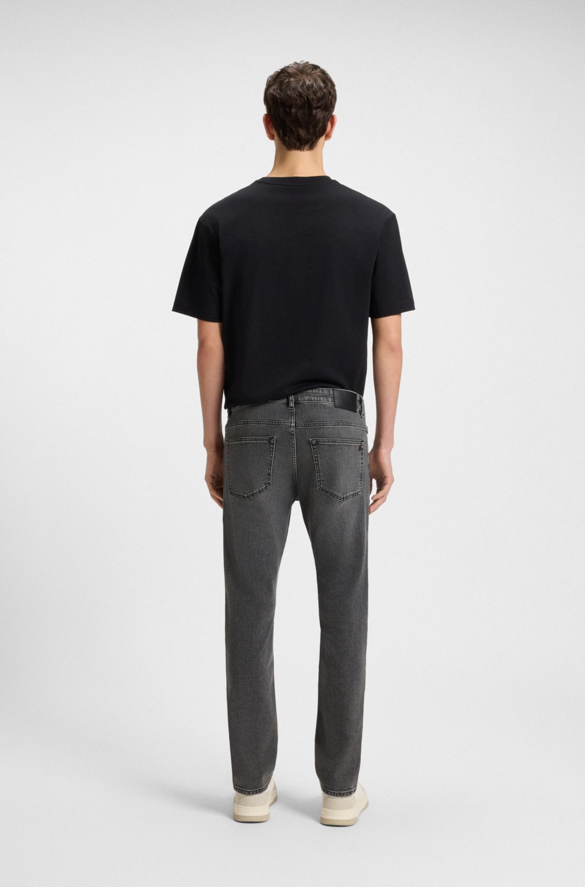 Calças jeans slim-fit cinza Delaware em denim confortável com elastano