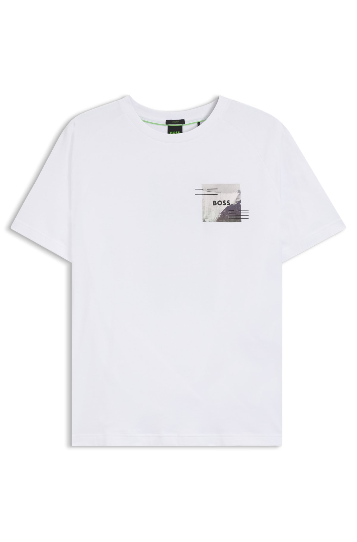 Camiseta de algodão com detalhes reflexivos decorativos