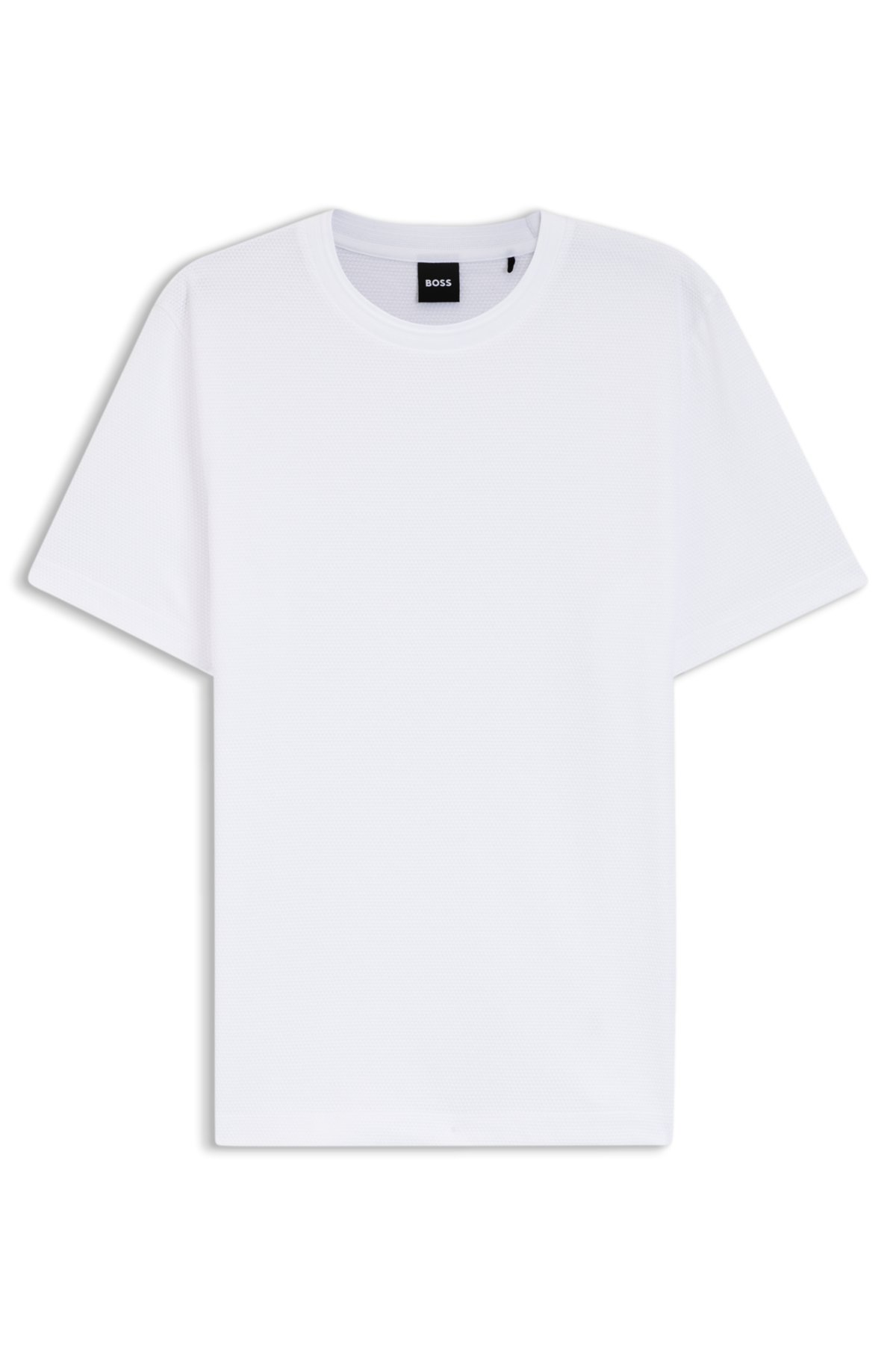 Camiseta de malha com estrutura bubble-jacquard em mistura de algodão