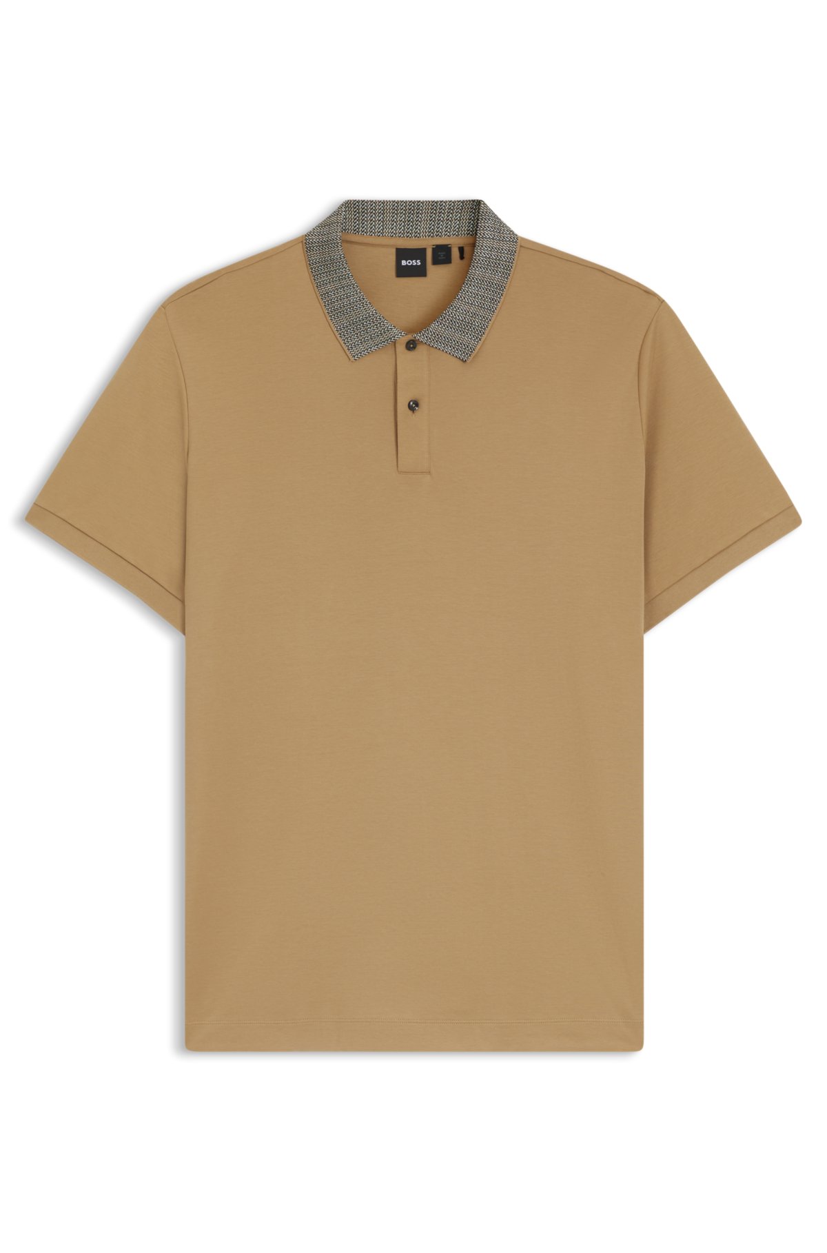 Camiseta polo de algodão Pima com gola estampada