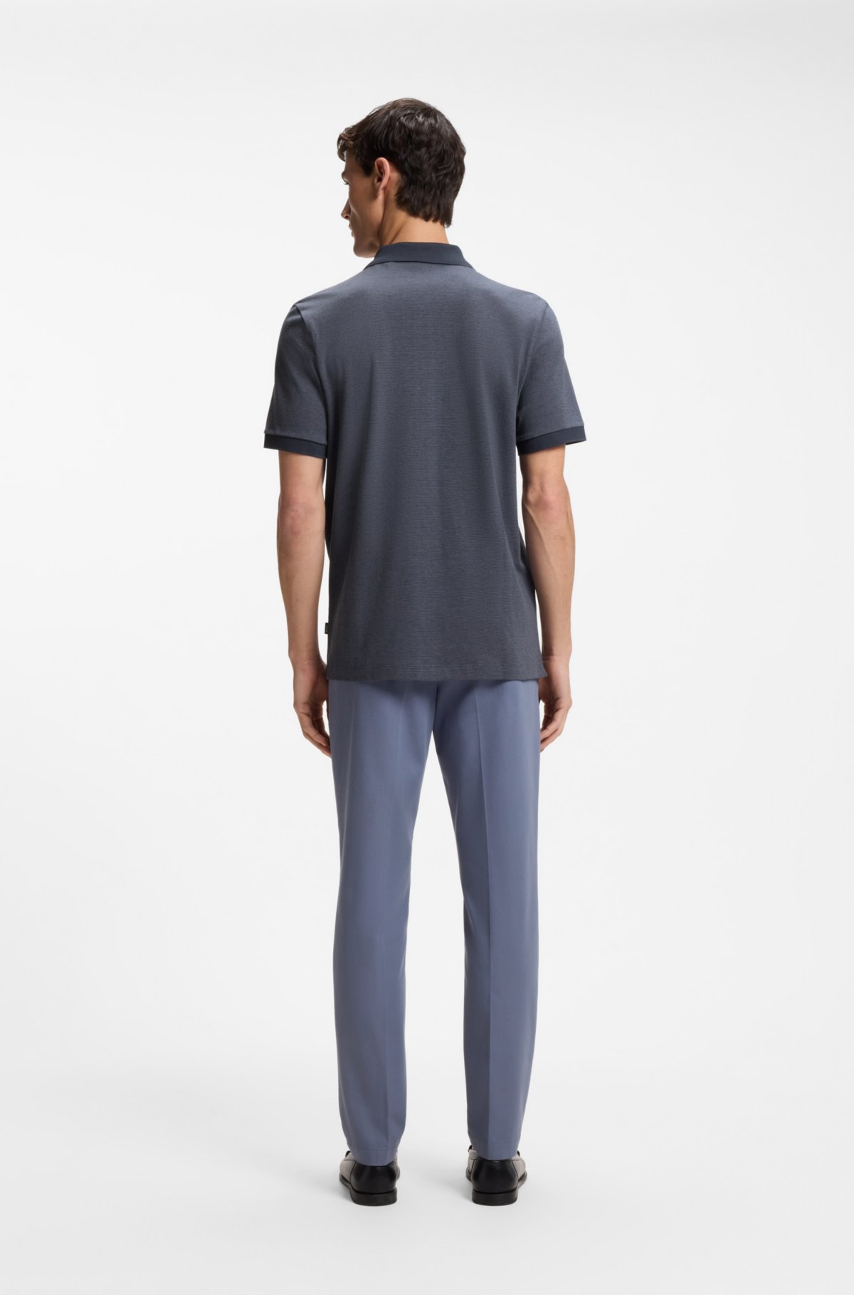Camisa de corte regular em algodão com estrutura de bolhas