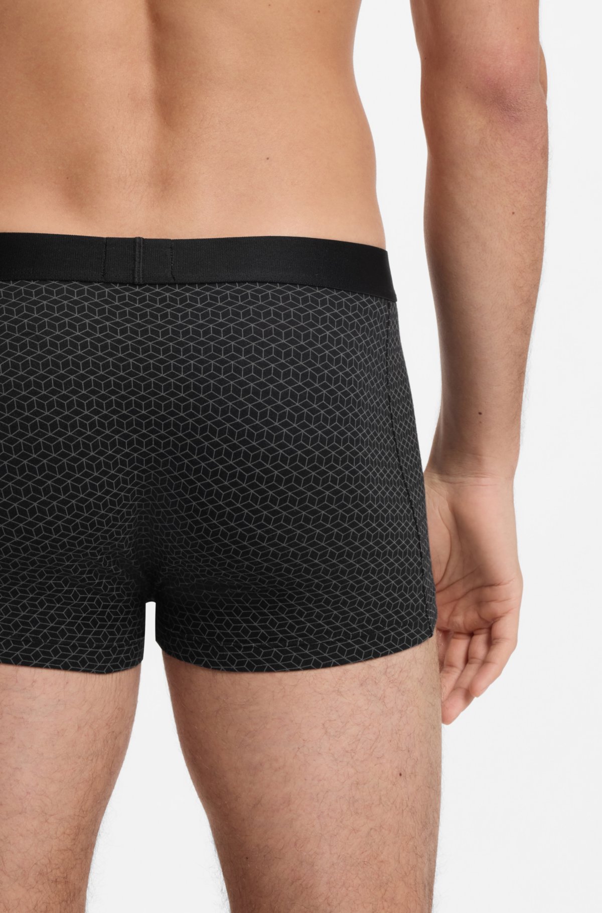 Conjunto de três calcinhas de algodão elástico com logotipos