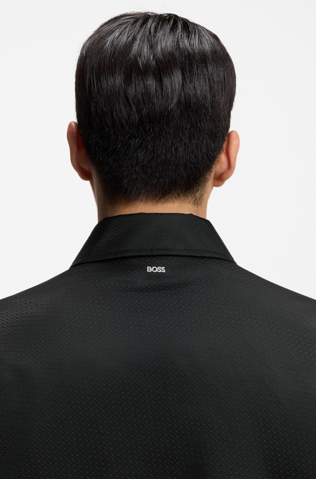 Jaqueta micro-monogram com acabamento repelente à água