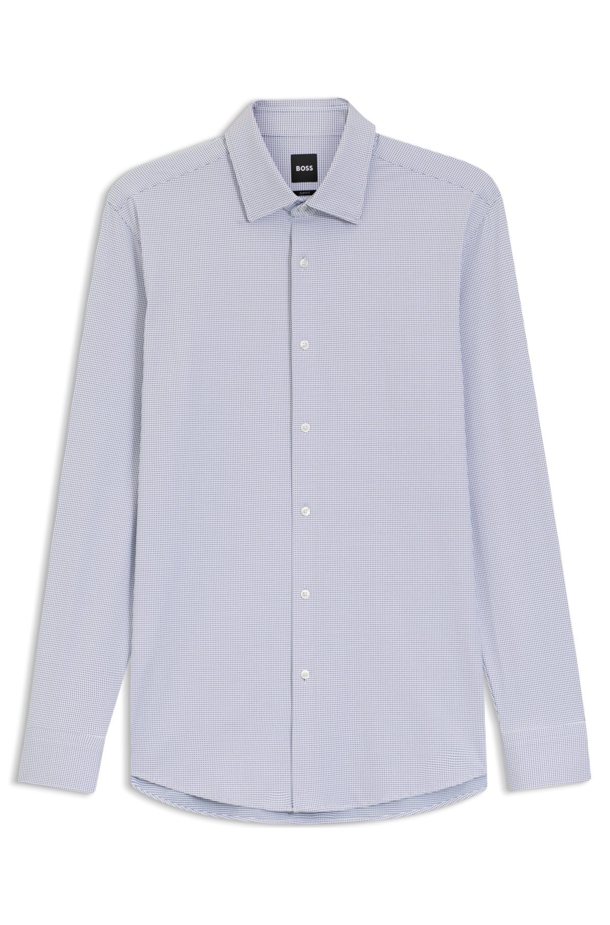 Camisa slim-fit em malha italiana de desempenho elástico