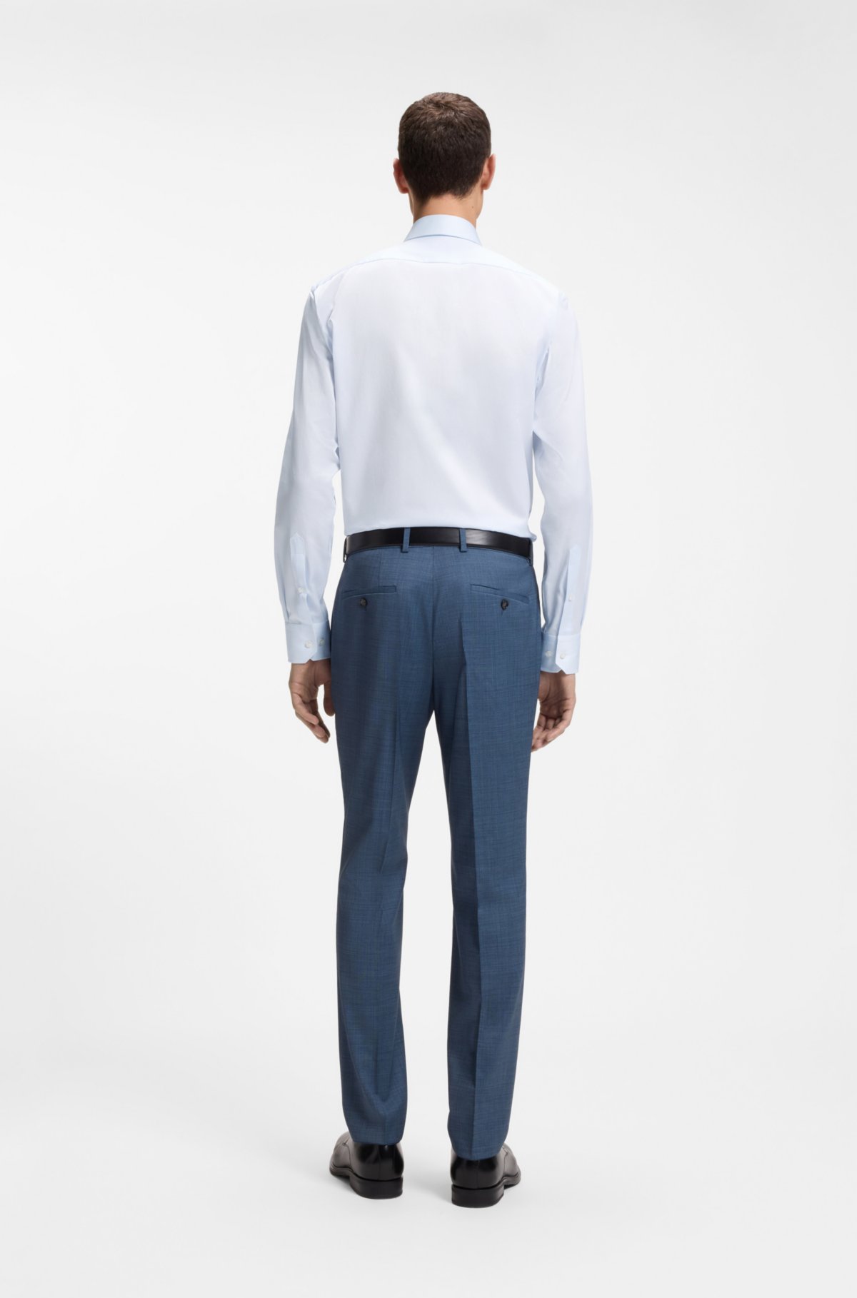 Camisa com corte regular em algodão italiano estruturado