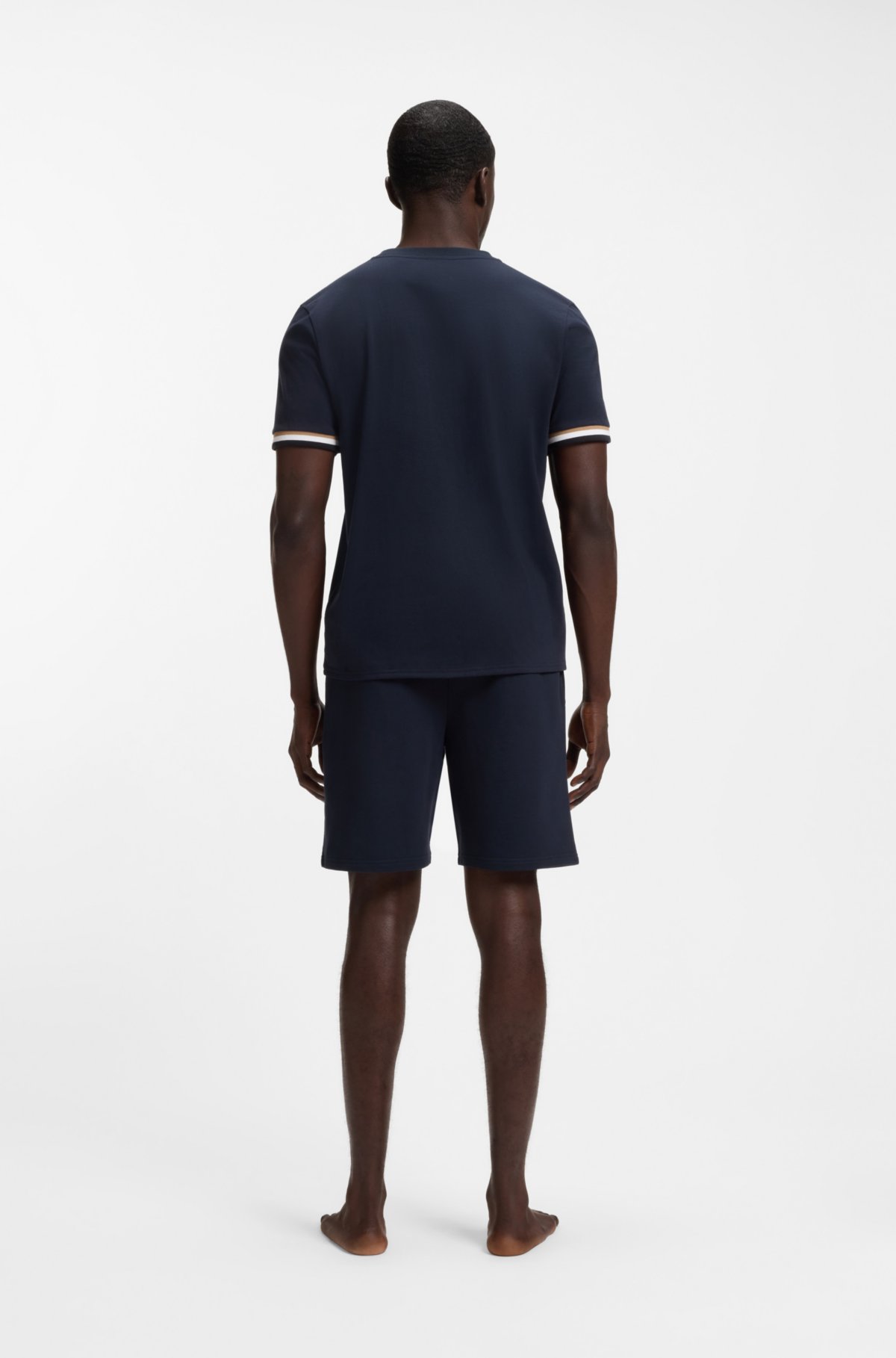 Bermudas com estampa de logotipo em terry de algodão