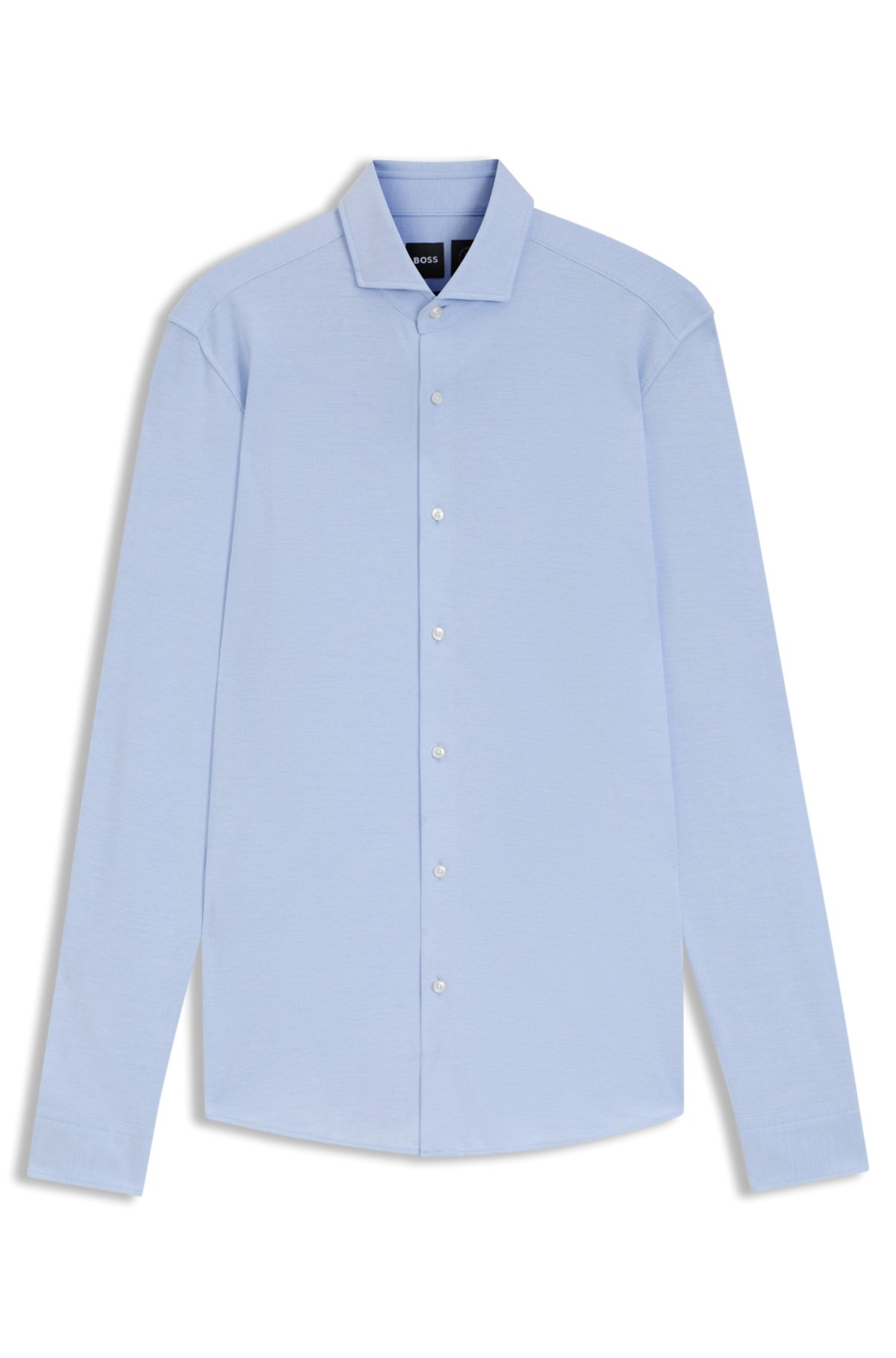 Camisa slim-fit em malha de algodão piqué