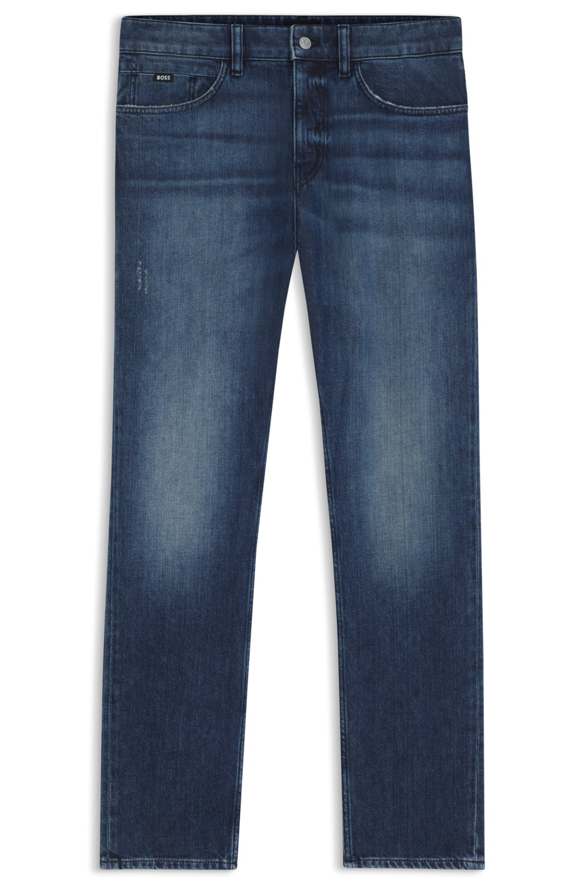 Calças jeans slim-fit azul Delaware em denim com elasticidade mecânica
