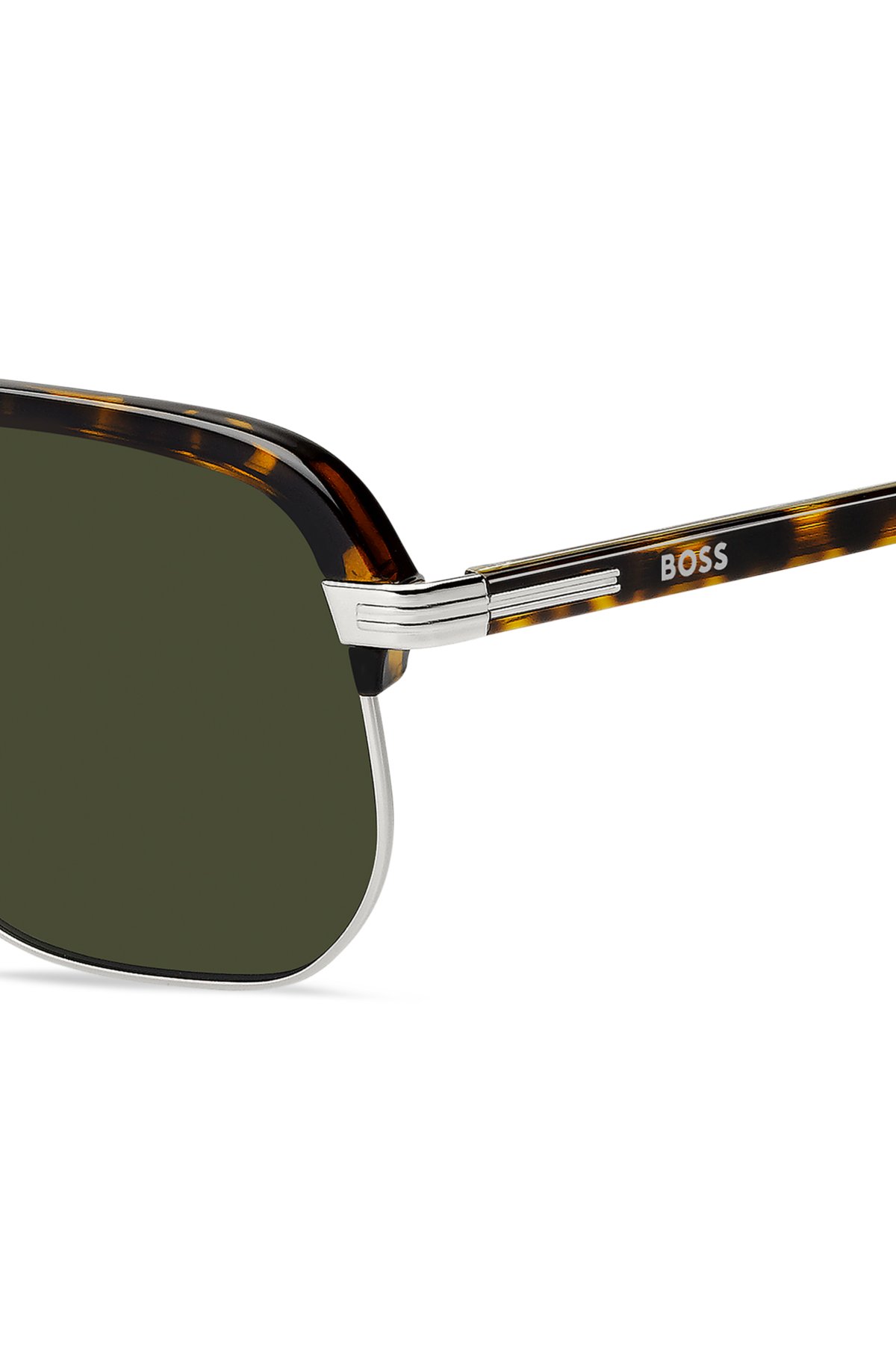 Óculos de sol Havana-acetato com design ousado da ponte