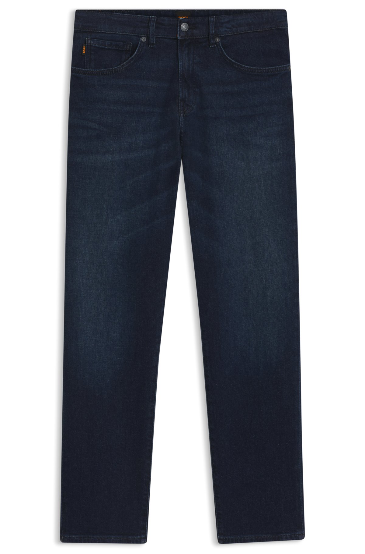 Calças jeans ajustadas regulares de Maine em denim conforto-elástico azul puro