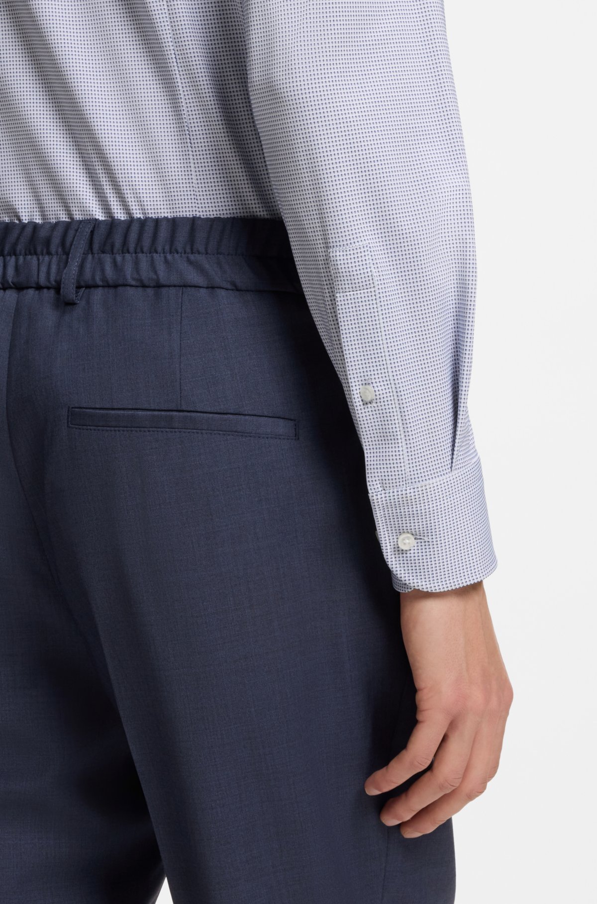 Camisa slim-fit em malha italiana de desempenho elástico
