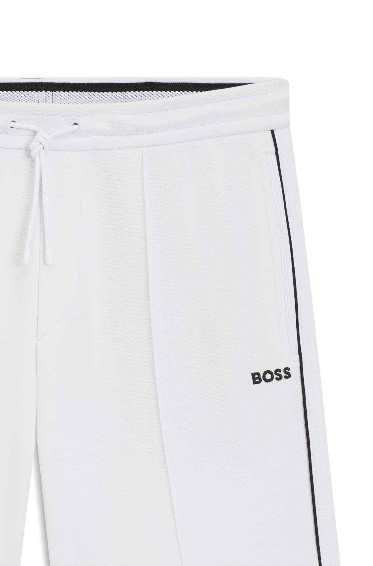 Bermudas com acabamento em tecido misto de algodão