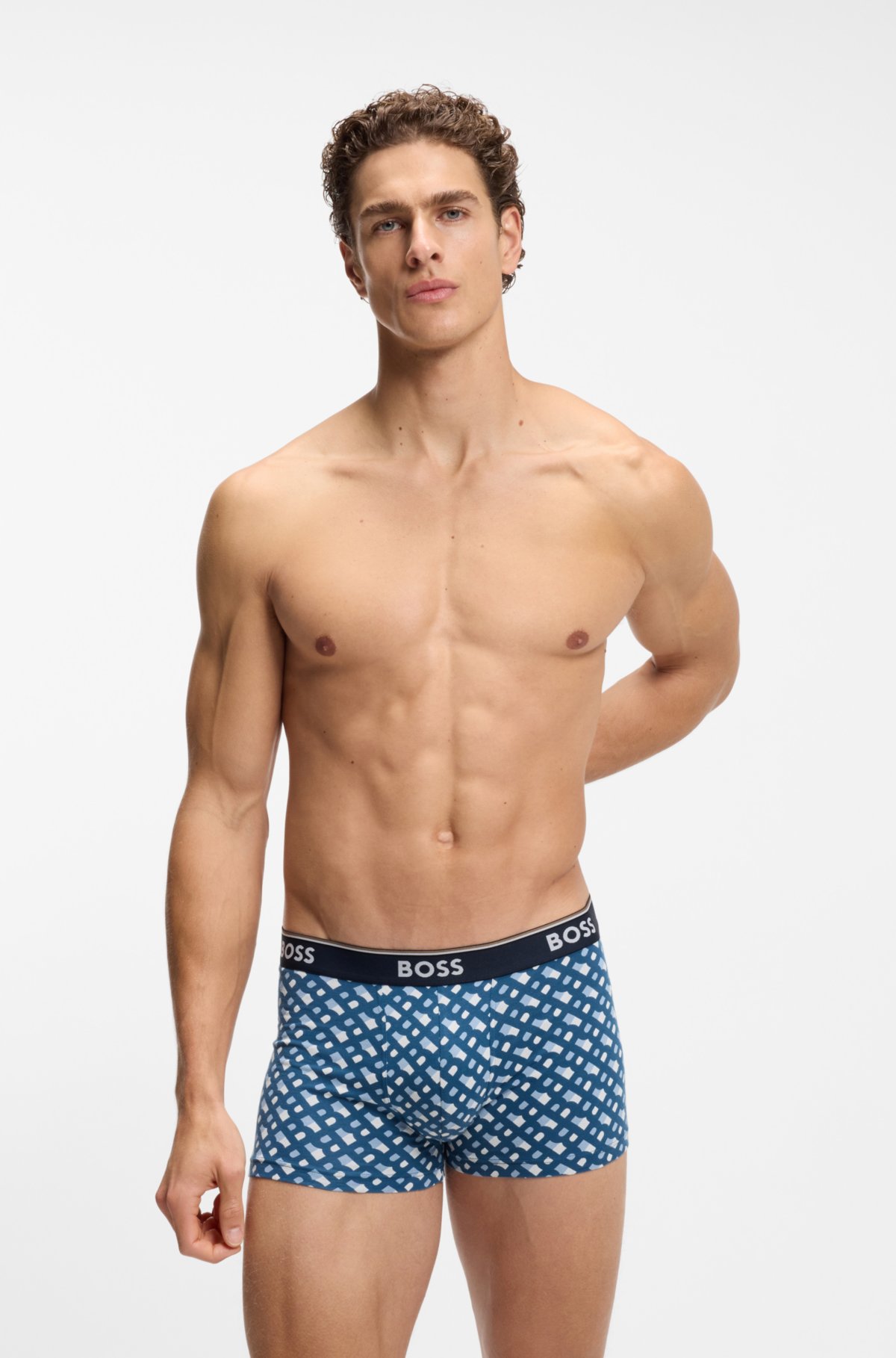 Conjunto de três cuecas com cintas com logotipo