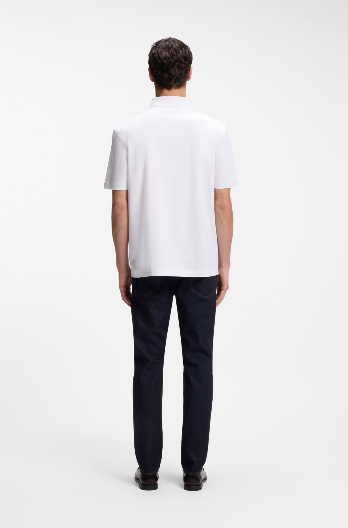 Camiseta polo de algodão mercerizado com monograma Double B